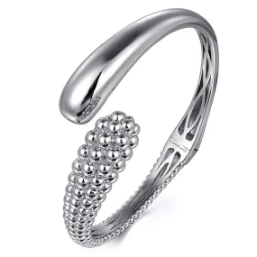 925 Sterling Silver Pavé Bujukan Bypass Bangle