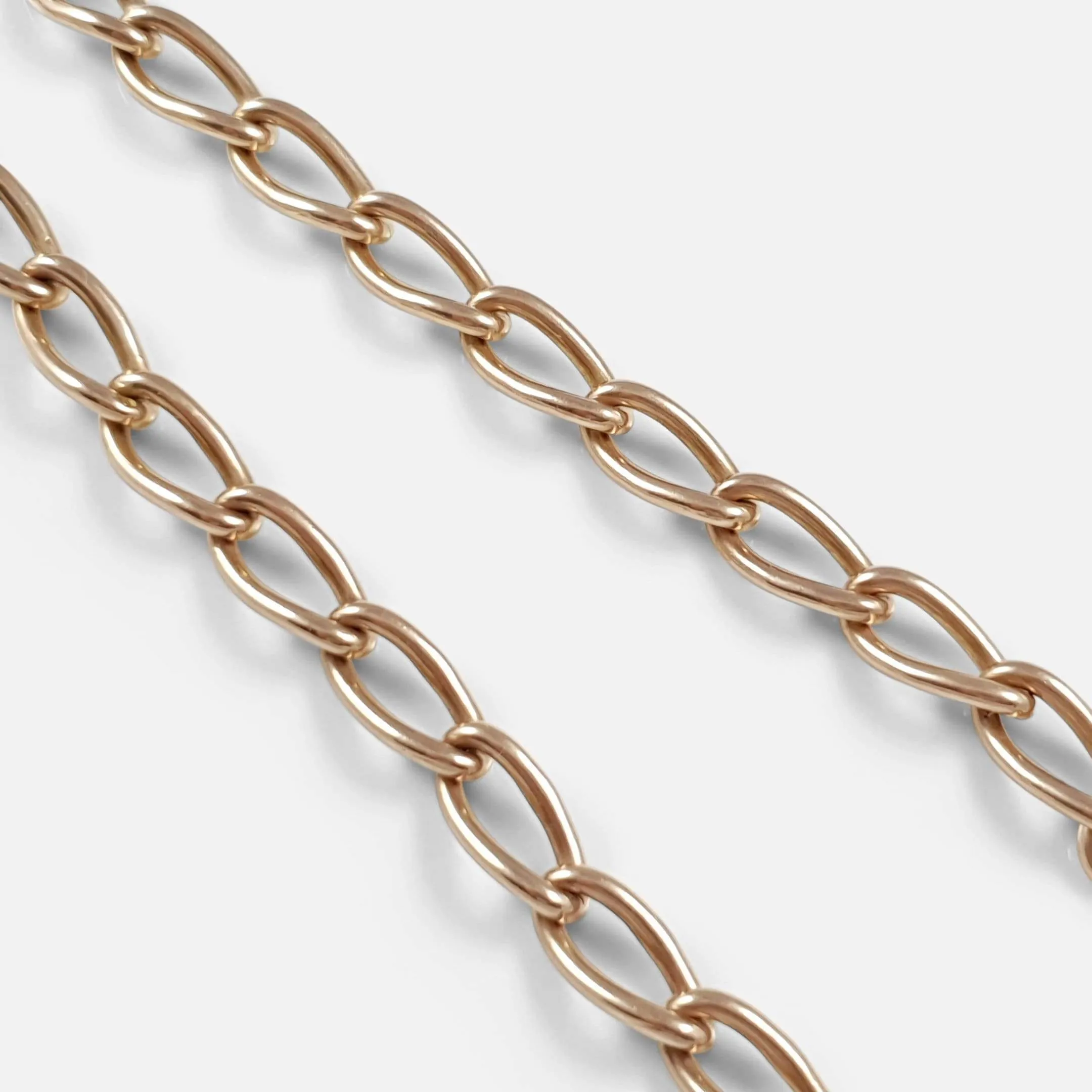 9ct Rose Gold Double Albert Watch Chain 45.5 Grams
