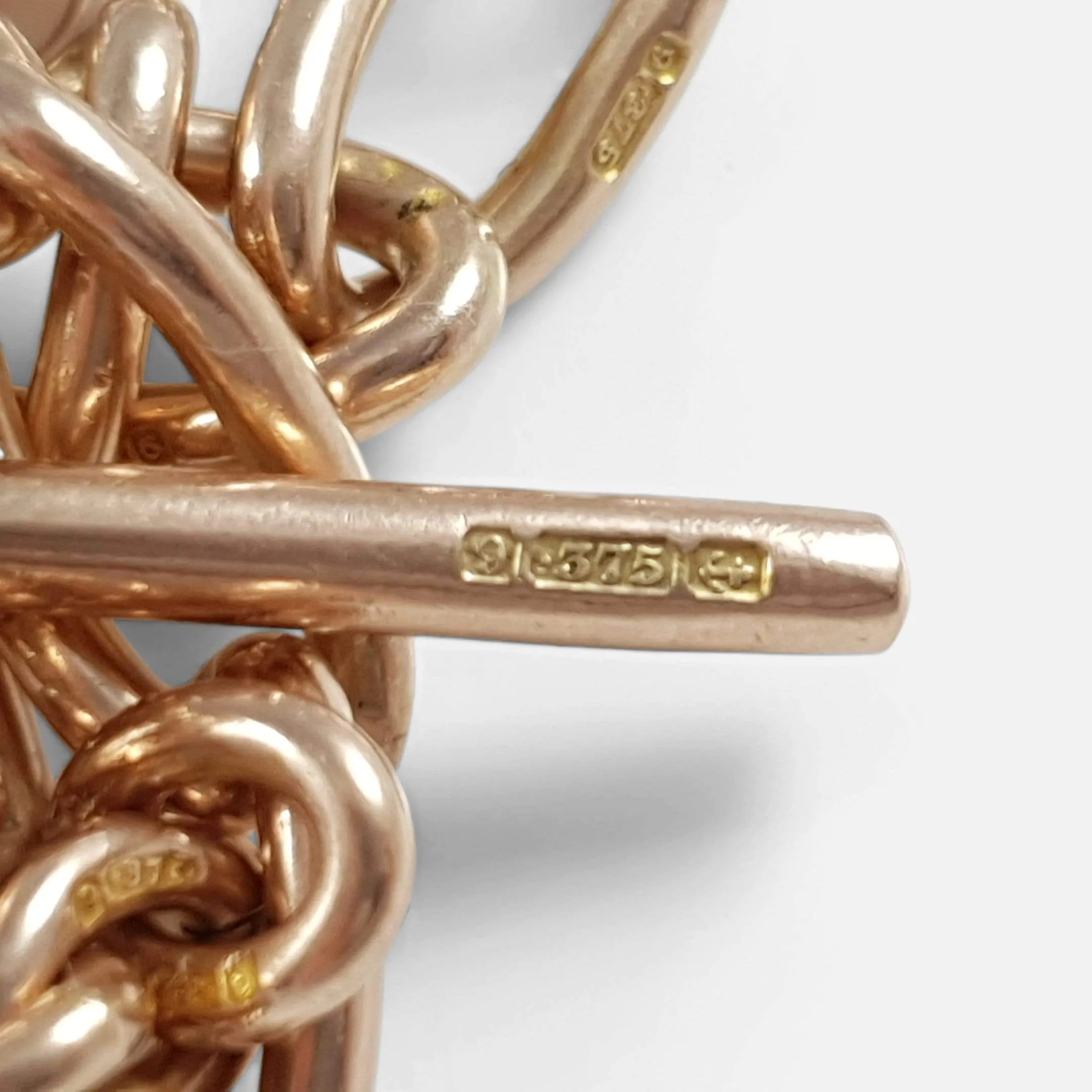 9ct Rose Gold Double Albert Watch Chain 45.5 Grams
