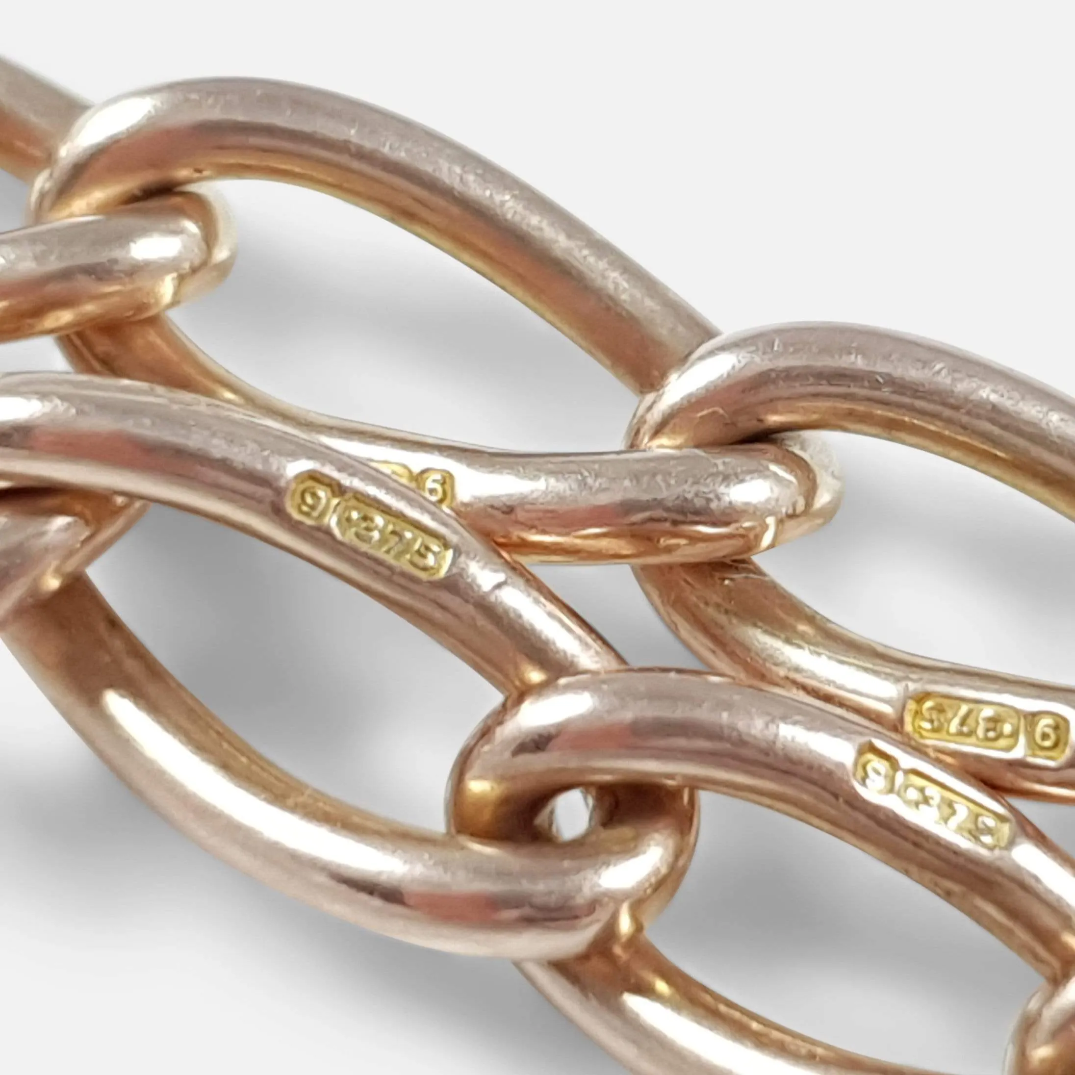 9ct Rose Gold Double Albert Watch Chain 45.5 Grams