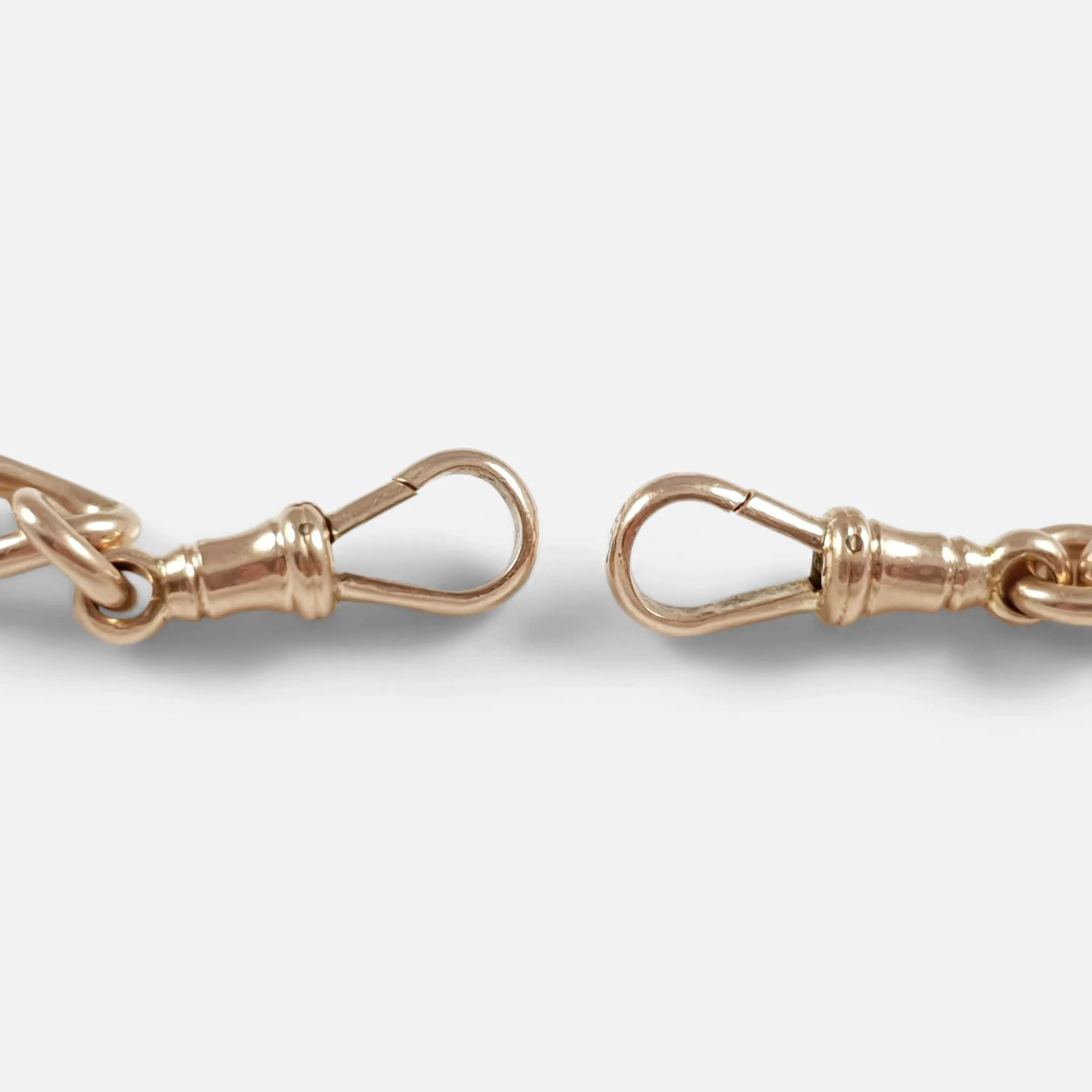 9ct Rose Gold Double Albert Watch Chain 45.5 Grams