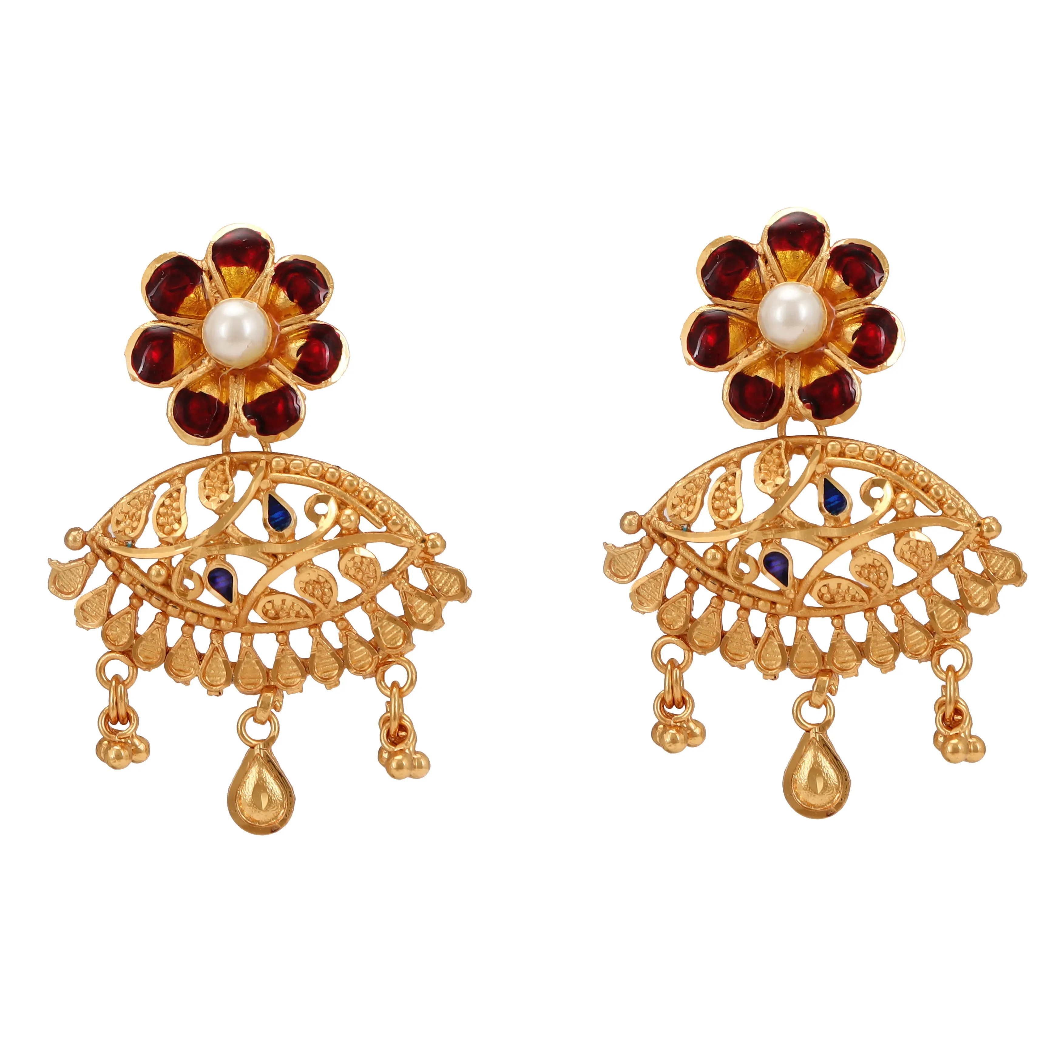 Aankhi - Minakari Flower Motif Necklace Set