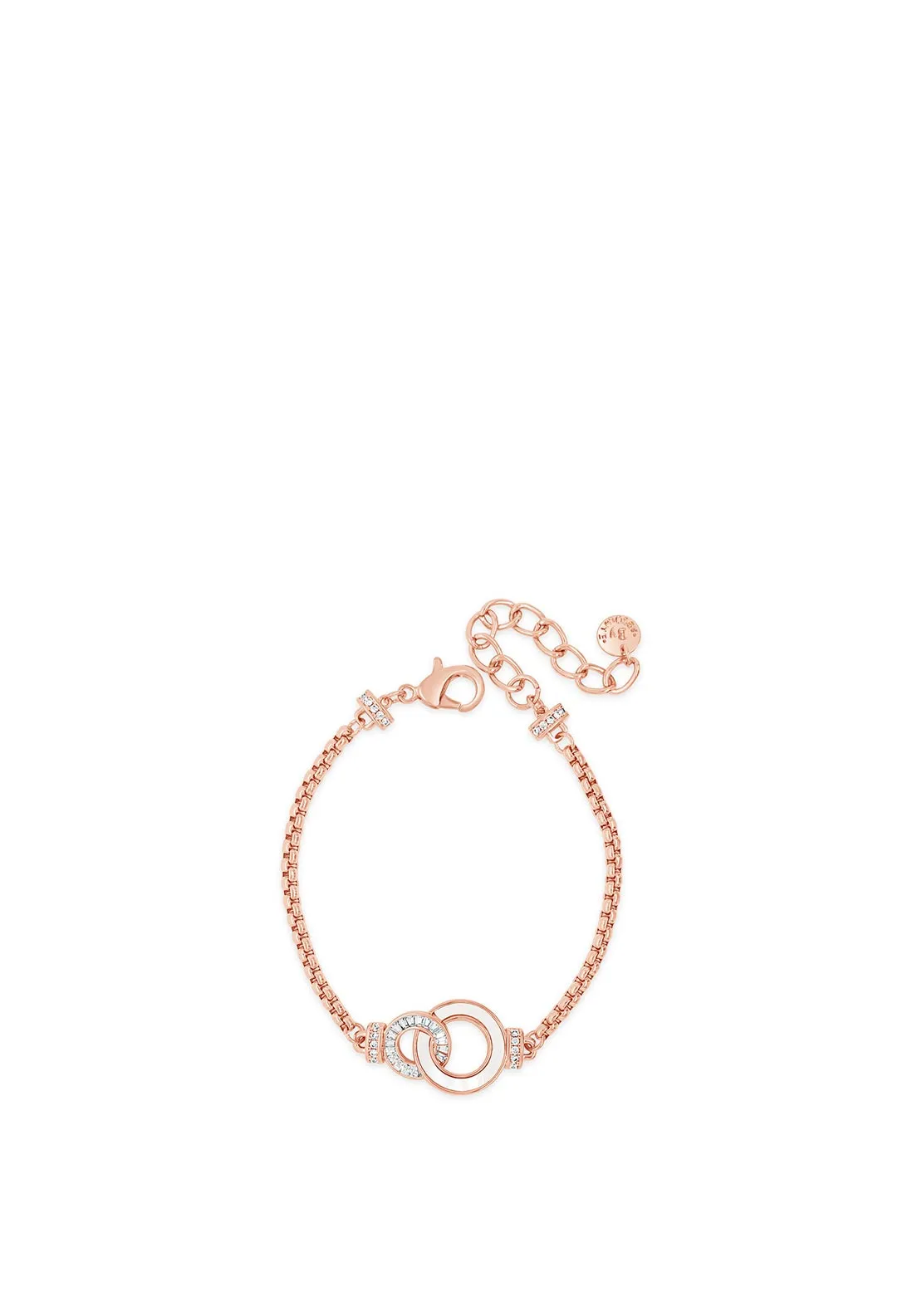 Absolute Opal & Diamante Double Circle Bracelet, Rose Gold