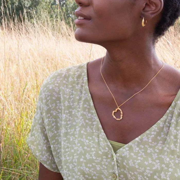 Alex Monroe Floral Heart and Star Necklace