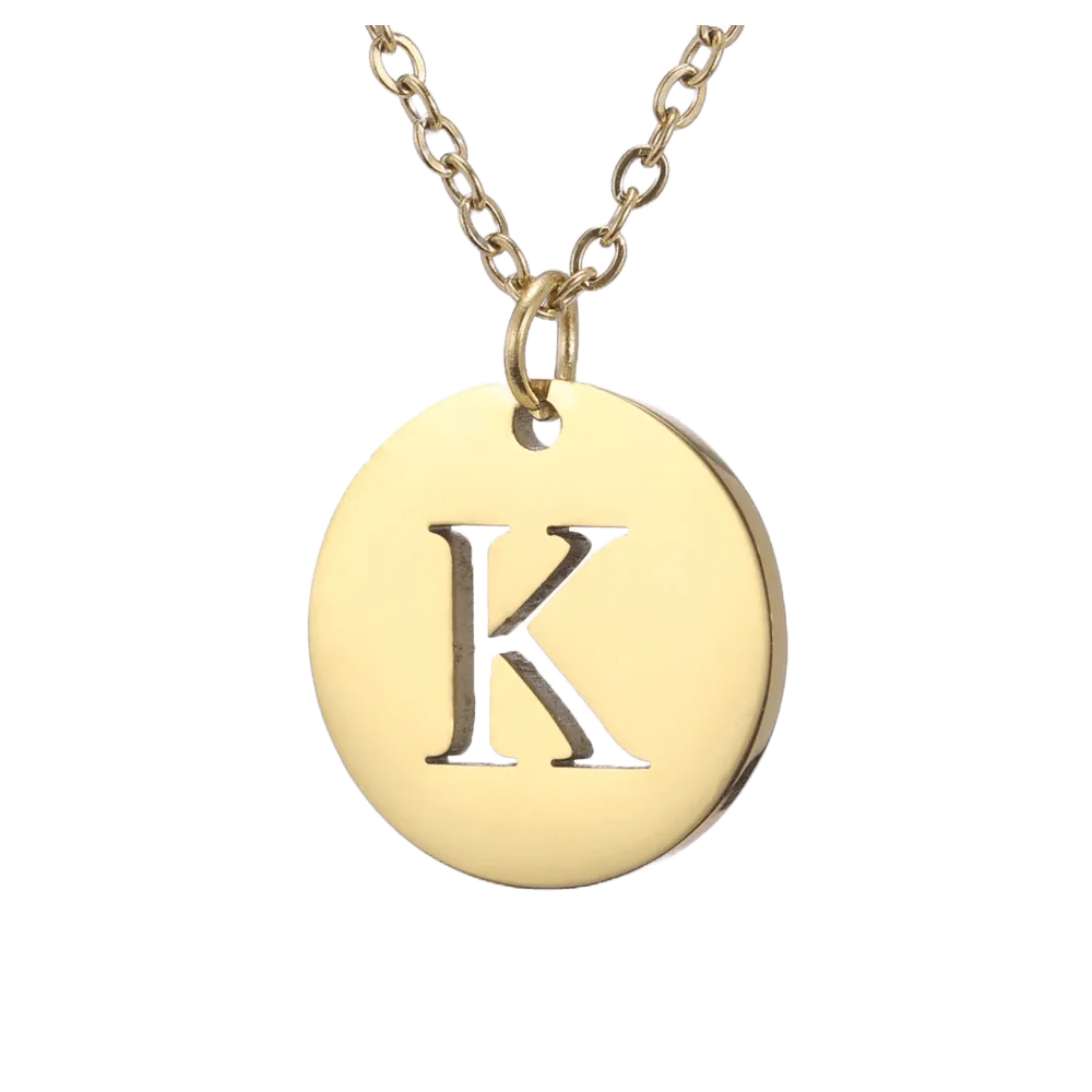 Alphabet Necklace Gold Plated - Letter K