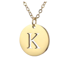 Alphabet Necklace Gold Plated - Letter K