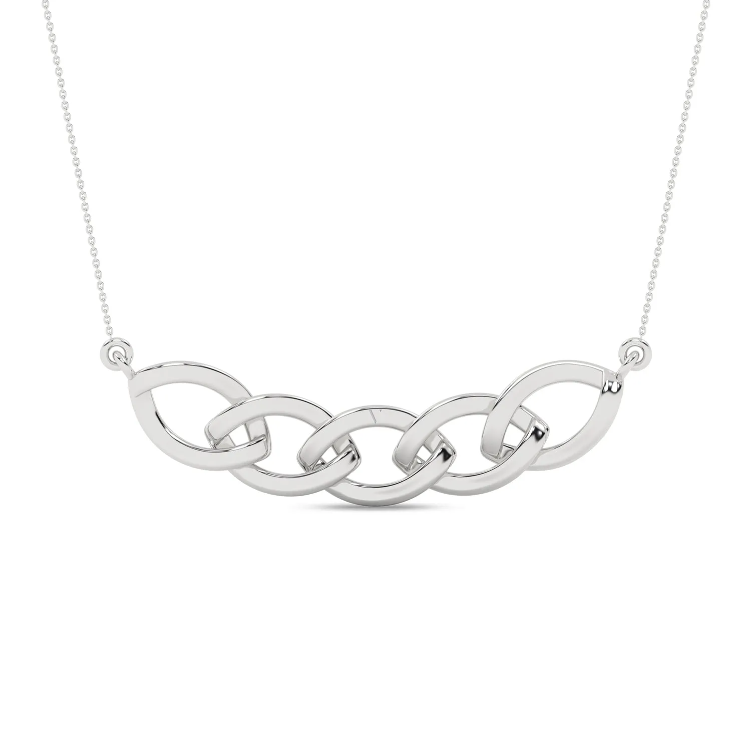Alternating Diamond Cascade Link Necklace white gold replica