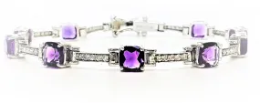 AMETHYST AND DIAMOND HOT-CAKE BRACELET