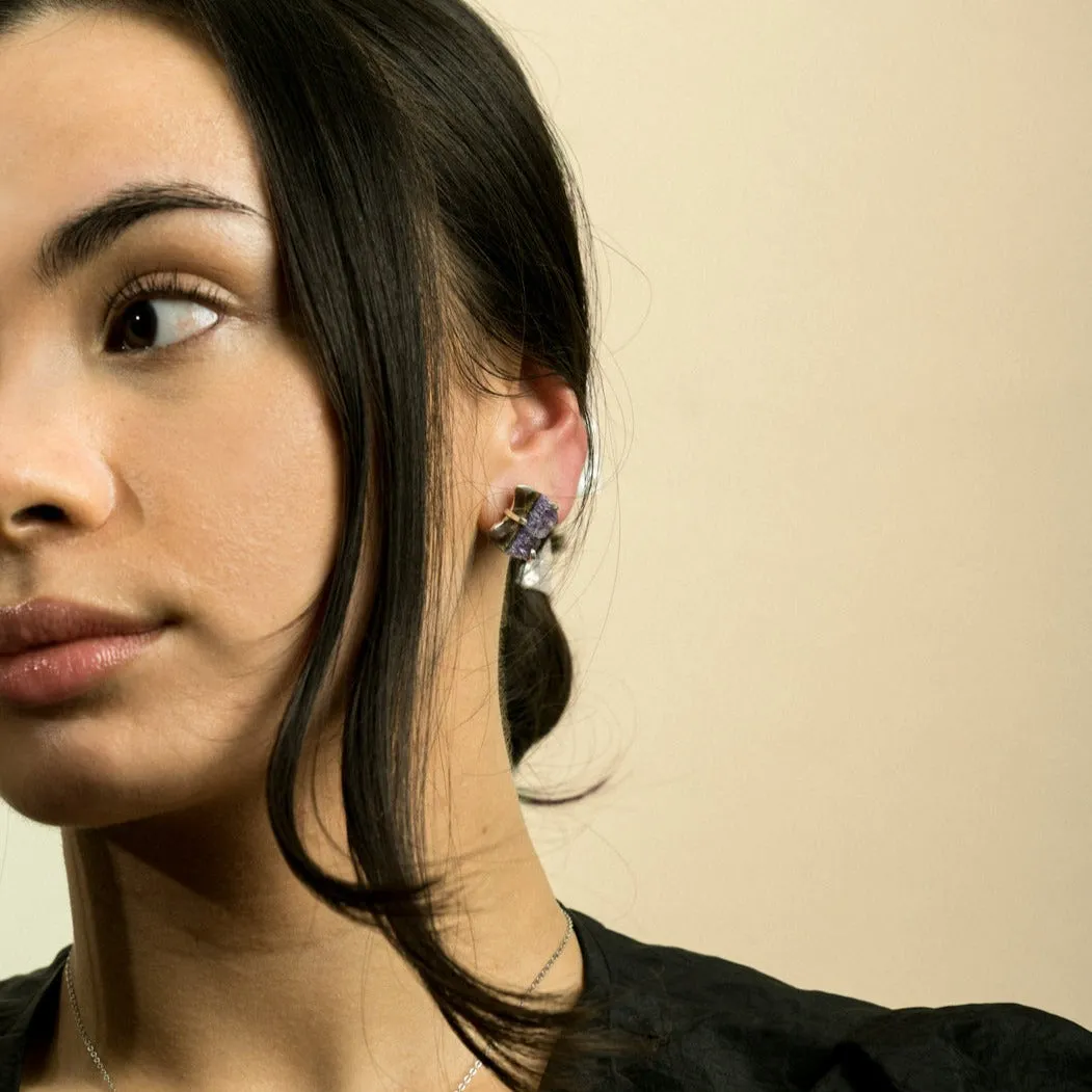Amethyst Slice Earrings