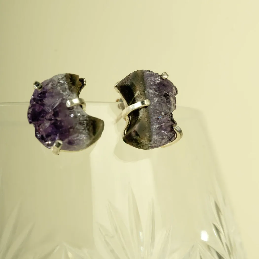 Amethyst Slice Earrings