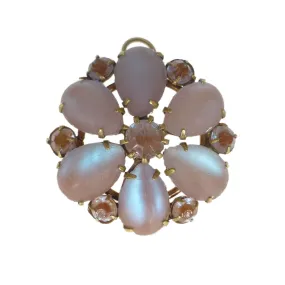 Antique Converted Saphiret Glass Flower Pendant