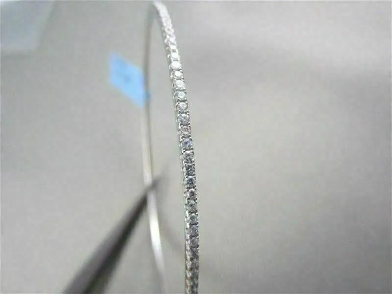 ANTIQUE NARROW 2.06CT DIAMOND 18KT WHITE GOLD 2MM WIDE BANGLE SIMPLY BEAUTIFUL!