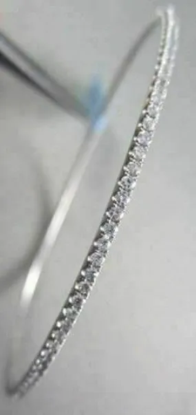 ANTIQUE NARROW 2.06CT DIAMOND 18KT WHITE GOLD 2MM WIDE BANGLE SIMPLY BEAUTIFUL!