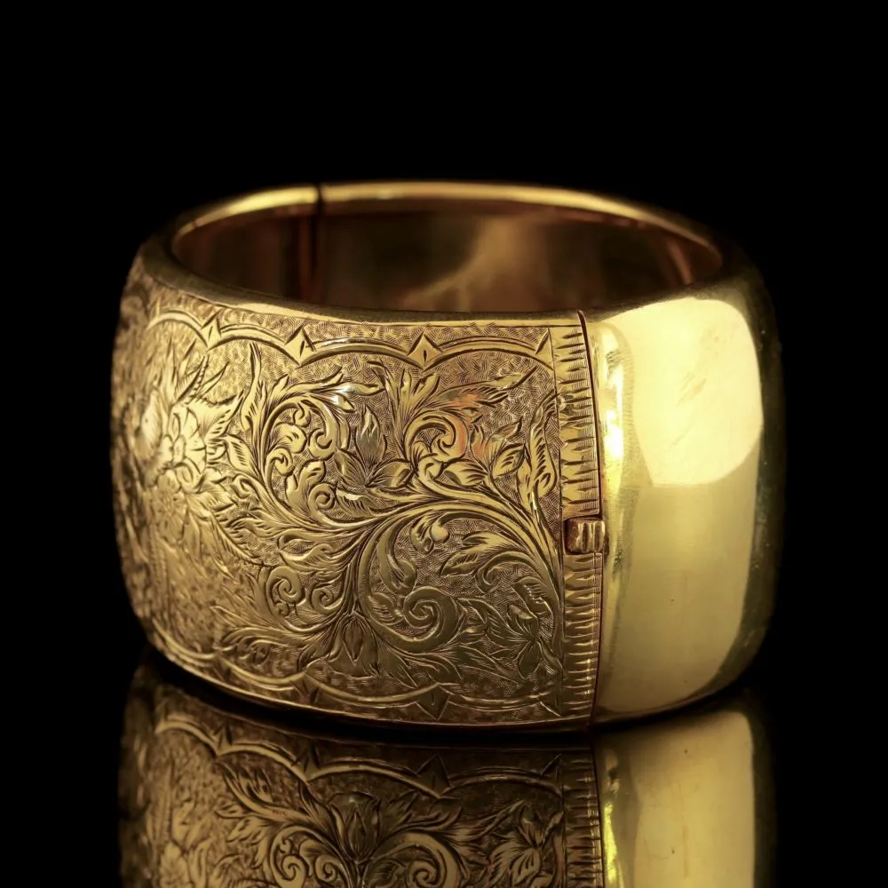 Antique Victorian Gold Silver Bangle Circa 1900
