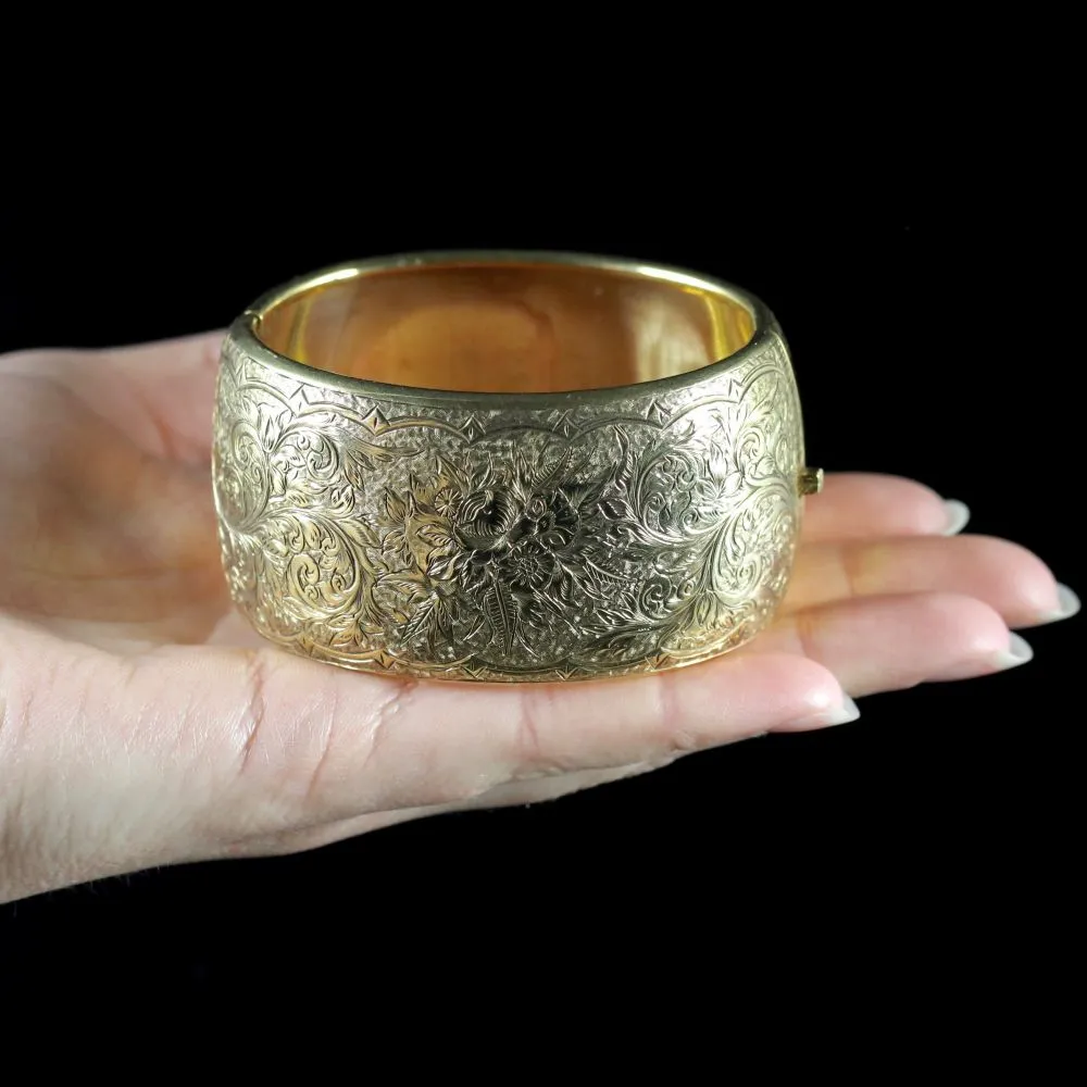 Antique Victorian Gold Silver Bangle Circa 1900