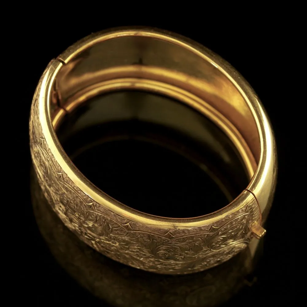 Antique Victorian Gold Silver Bangle Circa 1900