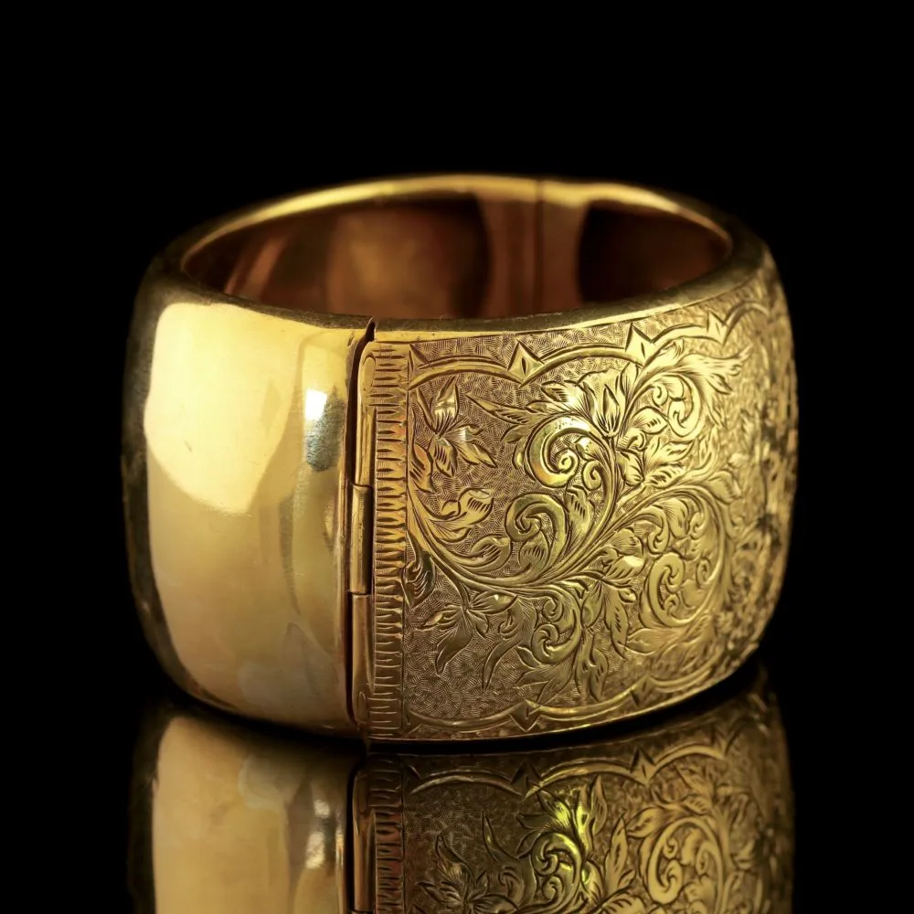 Antique Victorian Gold Silver Bangle Circa 1900