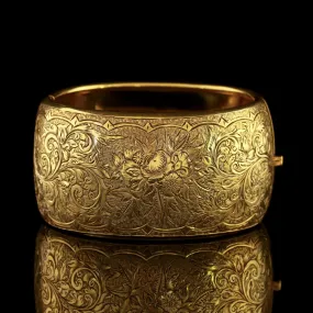 Antique Victorian Gold Silver Bangle Circa 1900