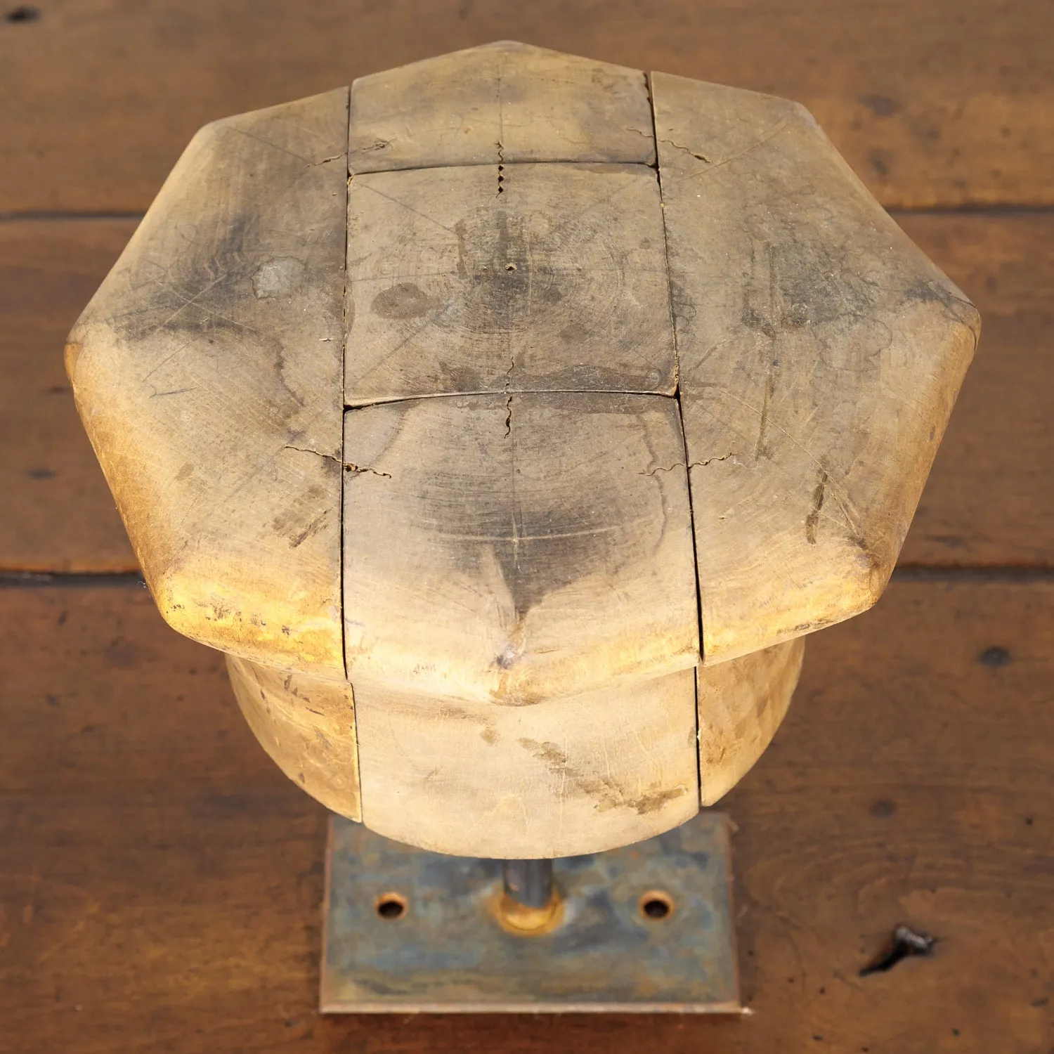 Antique Wooden French Hat Molds or Blocks, Set of 3