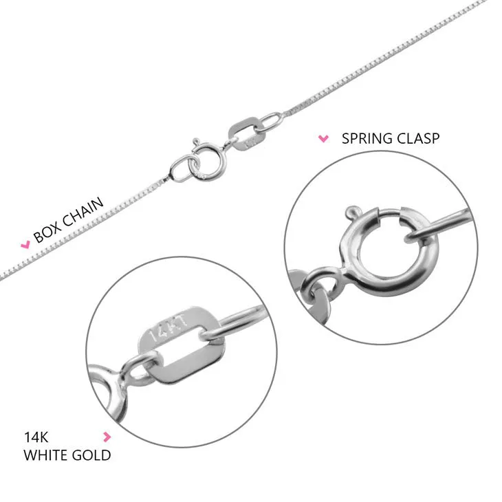 Arabic Name Necklace 14k White Gold