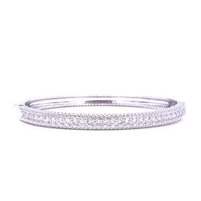 Ashley Gold Stainless Steel CZ Cluster Bar Bangle Bracelet