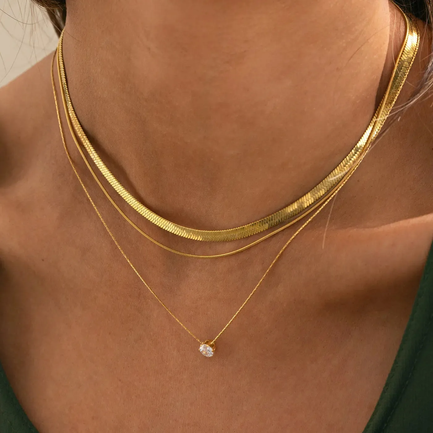 Audrey - Crystal Necklace Stainless Steel