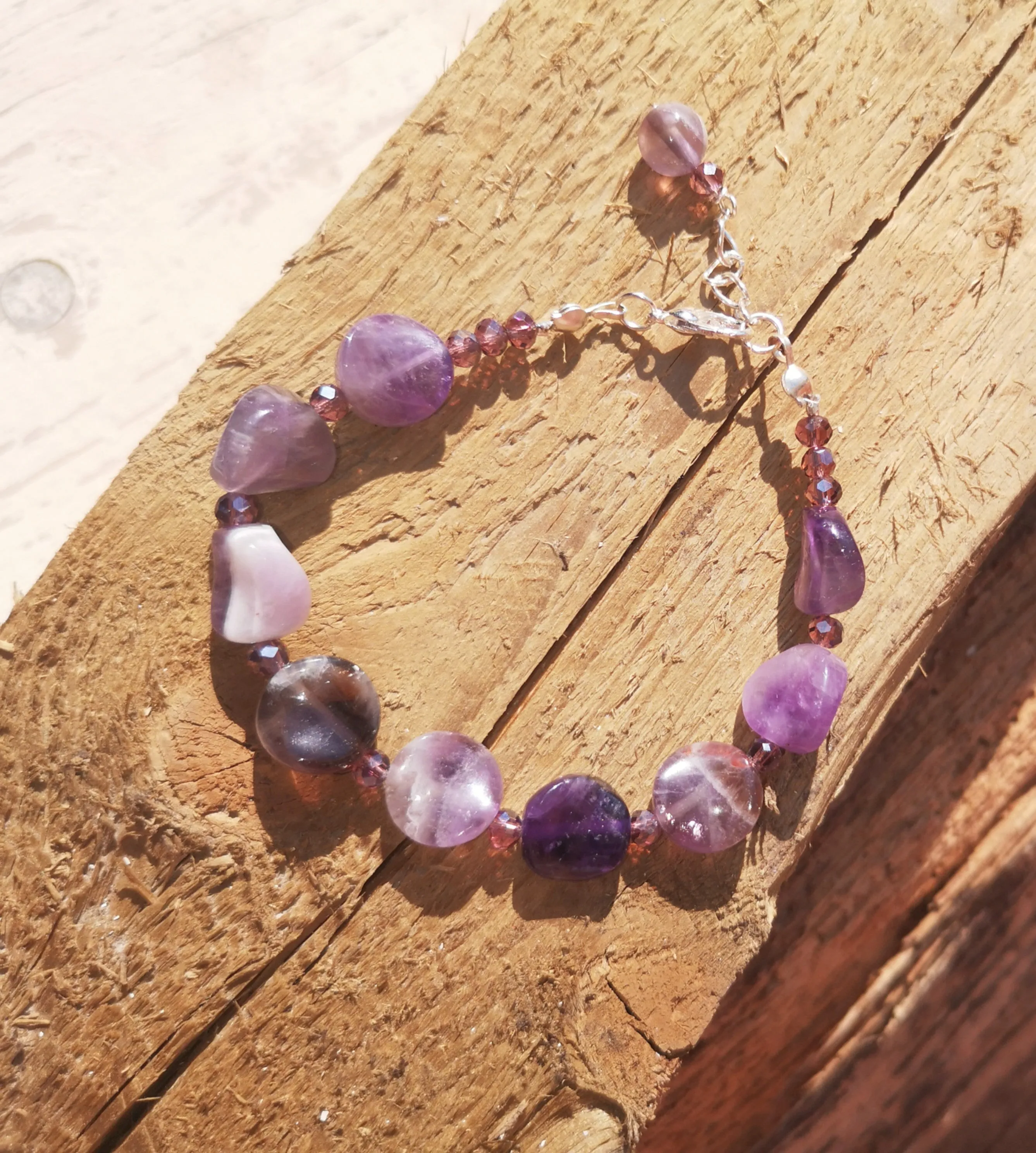 Awakening: Amethyst and Austrian crystal spiritual bracelet