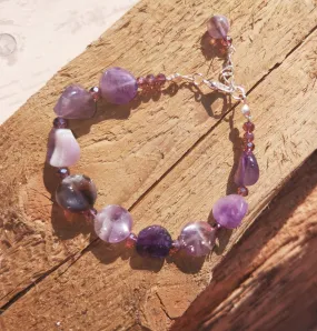 Awakening: Amethyst and Austrian crystal spiritual bracelet