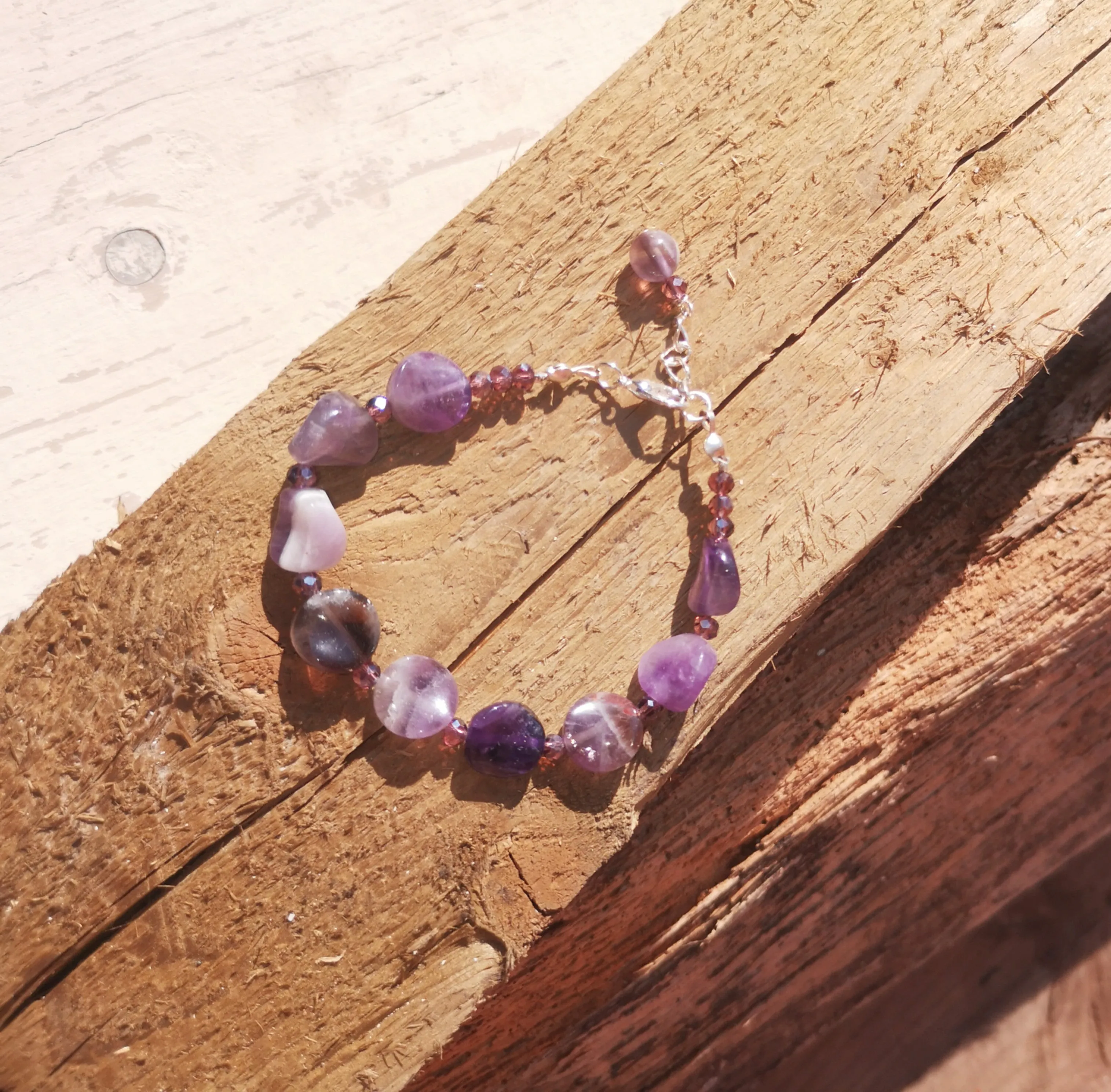 Awakening: Amethyst and Austrian crystal spiritual bracelet