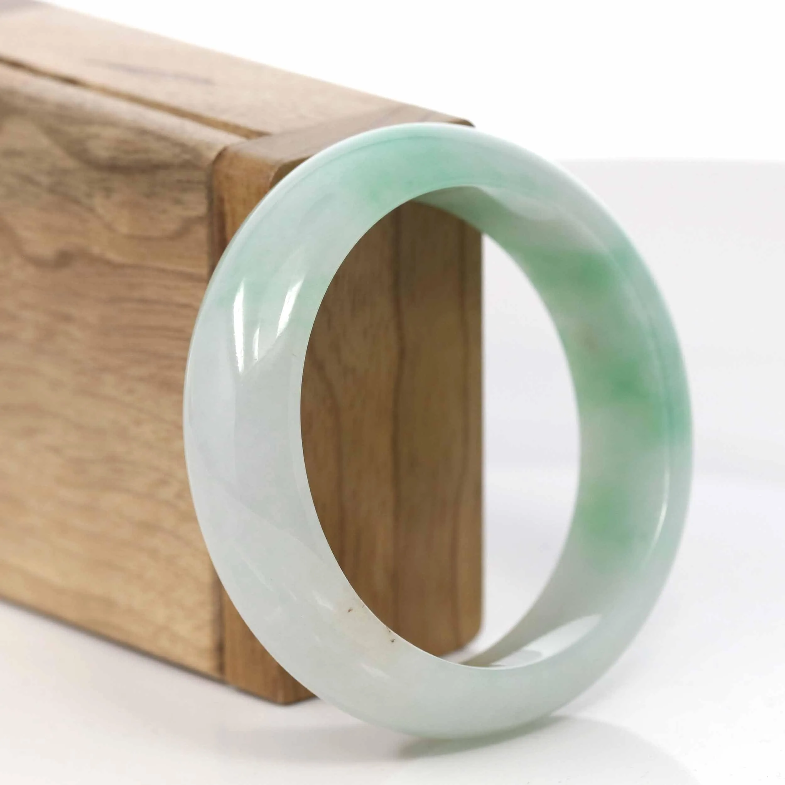 Baikalla™ "Classic Bangle" Genuine Burmese High Quality Jadeite Jade Bangle Bracelet (55.49 mm) #417