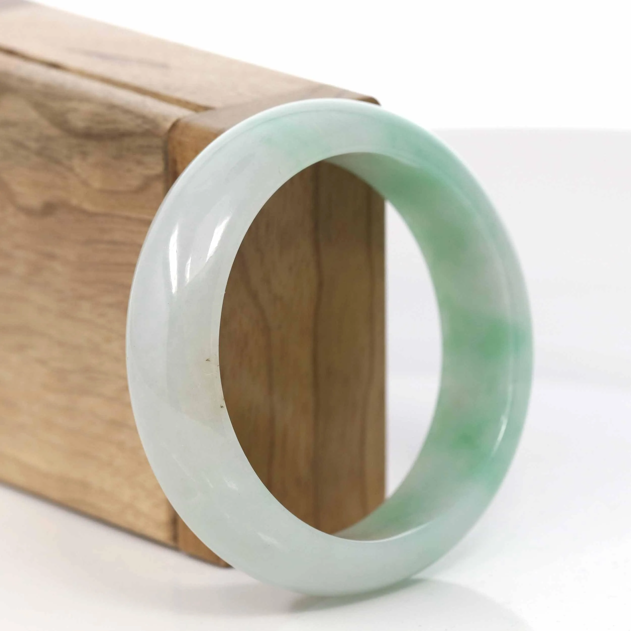 Baikalla™ "Classic Bangle" Genuine Burmese High Quality Jadeite Jade Bangle Bracelet (55.49 mm) #417