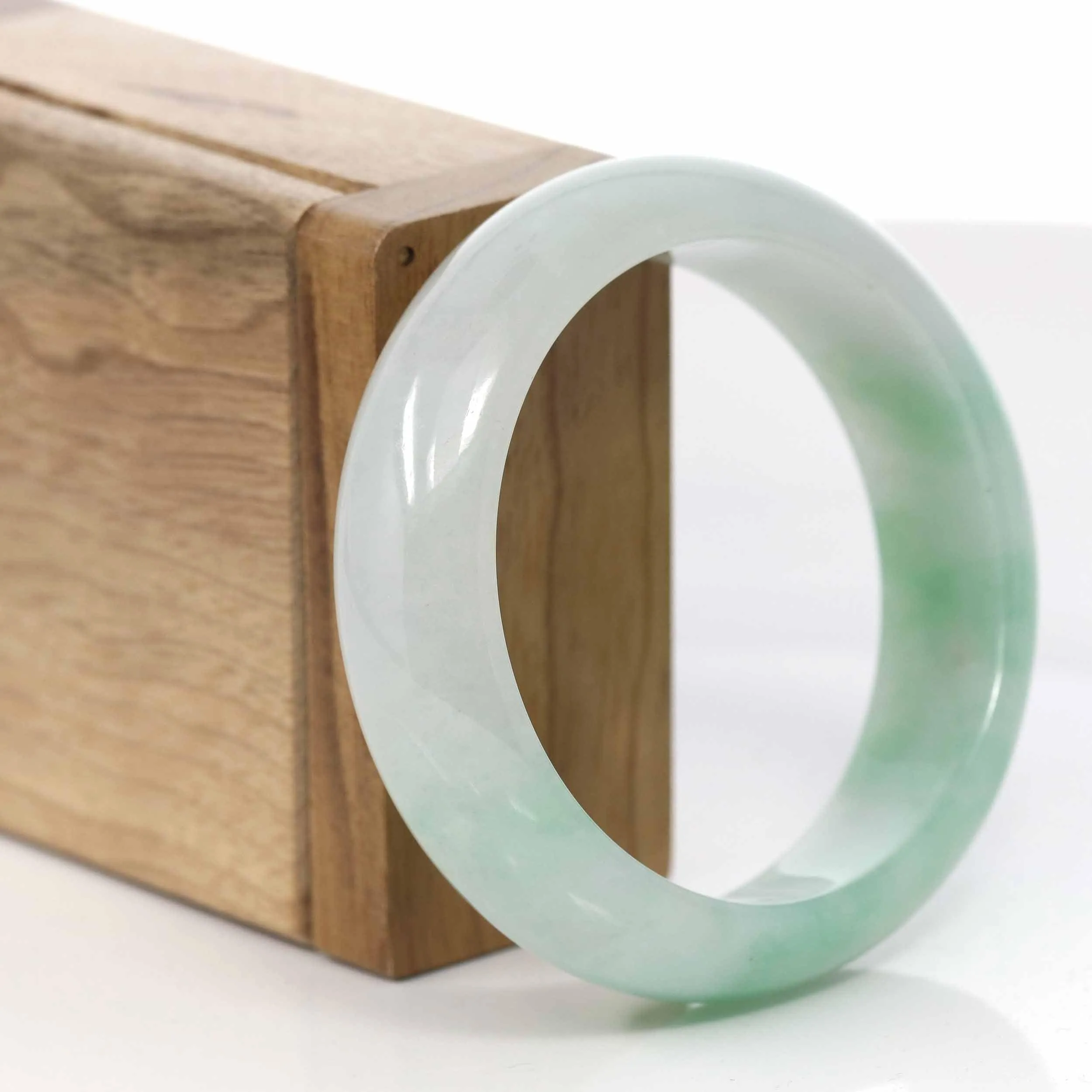 Baikalla™ "Classic Bangle" Genuine Burmese High Quality Jadeite Jade Bangle Bracelet (55.49 mm) #417