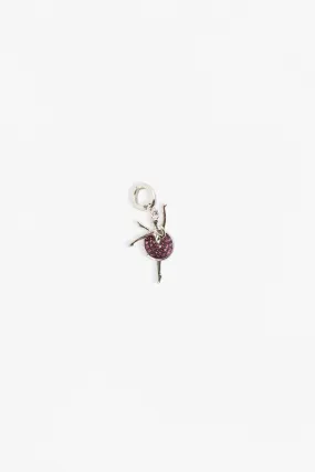 Ballerina in Arabesque Pose Crystal Sterling Silver Charm