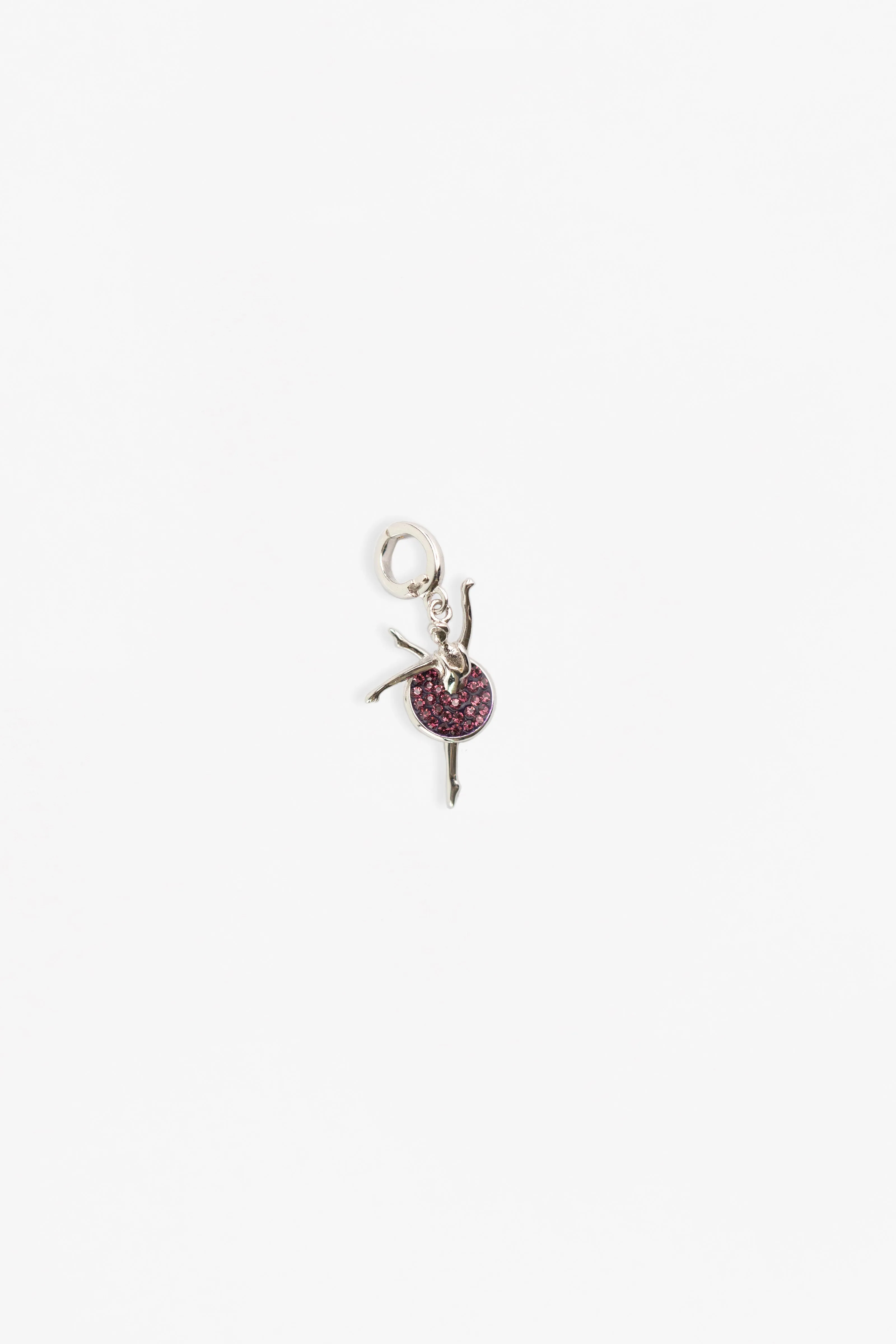 Ballerina in Arabesque Pose Crystal Sterling Silver Charm