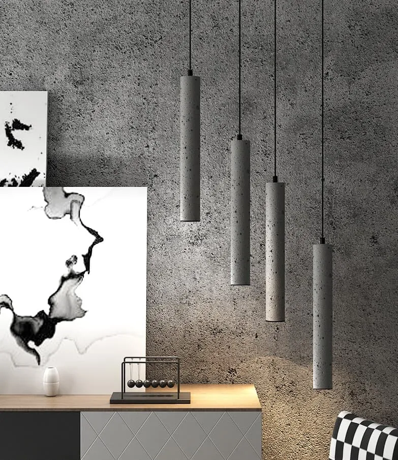 Bamceena Cylindrical Tube Cement Pendant Lamps