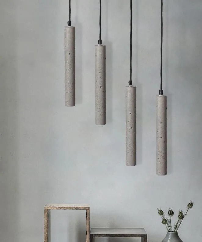 Bamceena Cylindrical Tube Cement Pendant Lamps