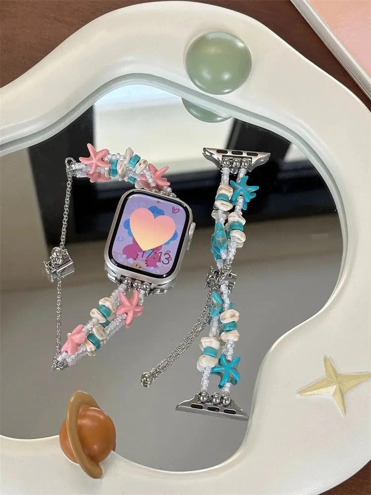Beachy Bliss Starfish Steel Bracelet Band For Apple Watch Two Colors Available