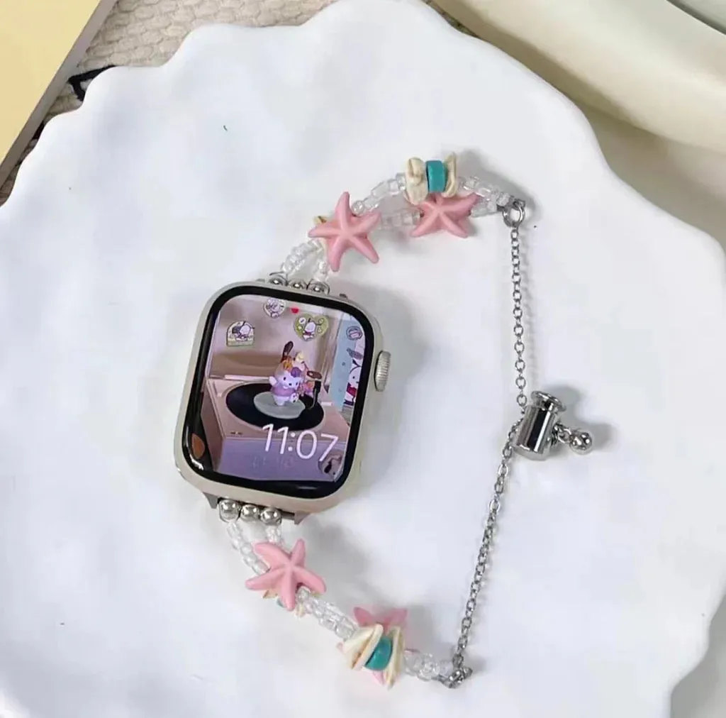 Beachy Bliss Starfish Steel Bracelet Band For Apple Watch Two Colors Available