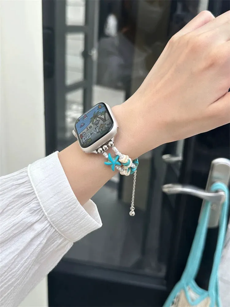 Beachy Bliss Starfish Steel Bracelet Band For Apple Watch Two Colors Available