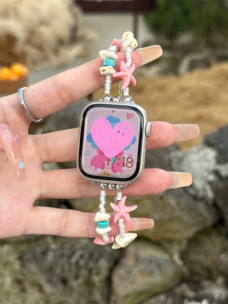 Beachy Bliss Starfish Steel Bracelet Band For Apple Watch Two Colors Available