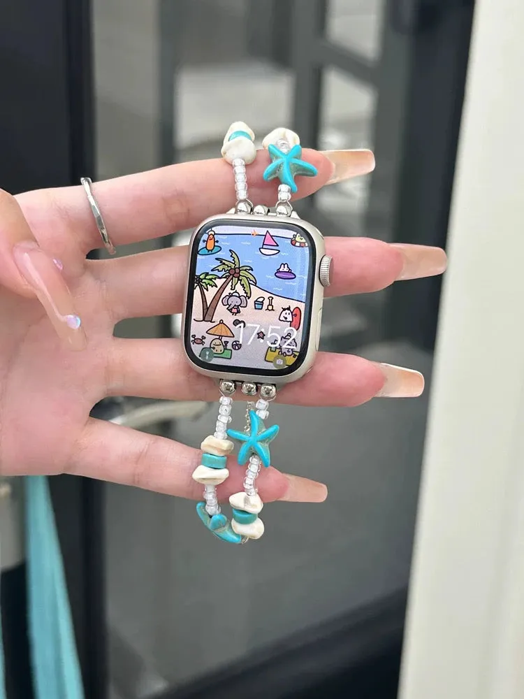 Beachy Bliss Starfish Steel Bracelet Band For Apple Watch Two Colors Available