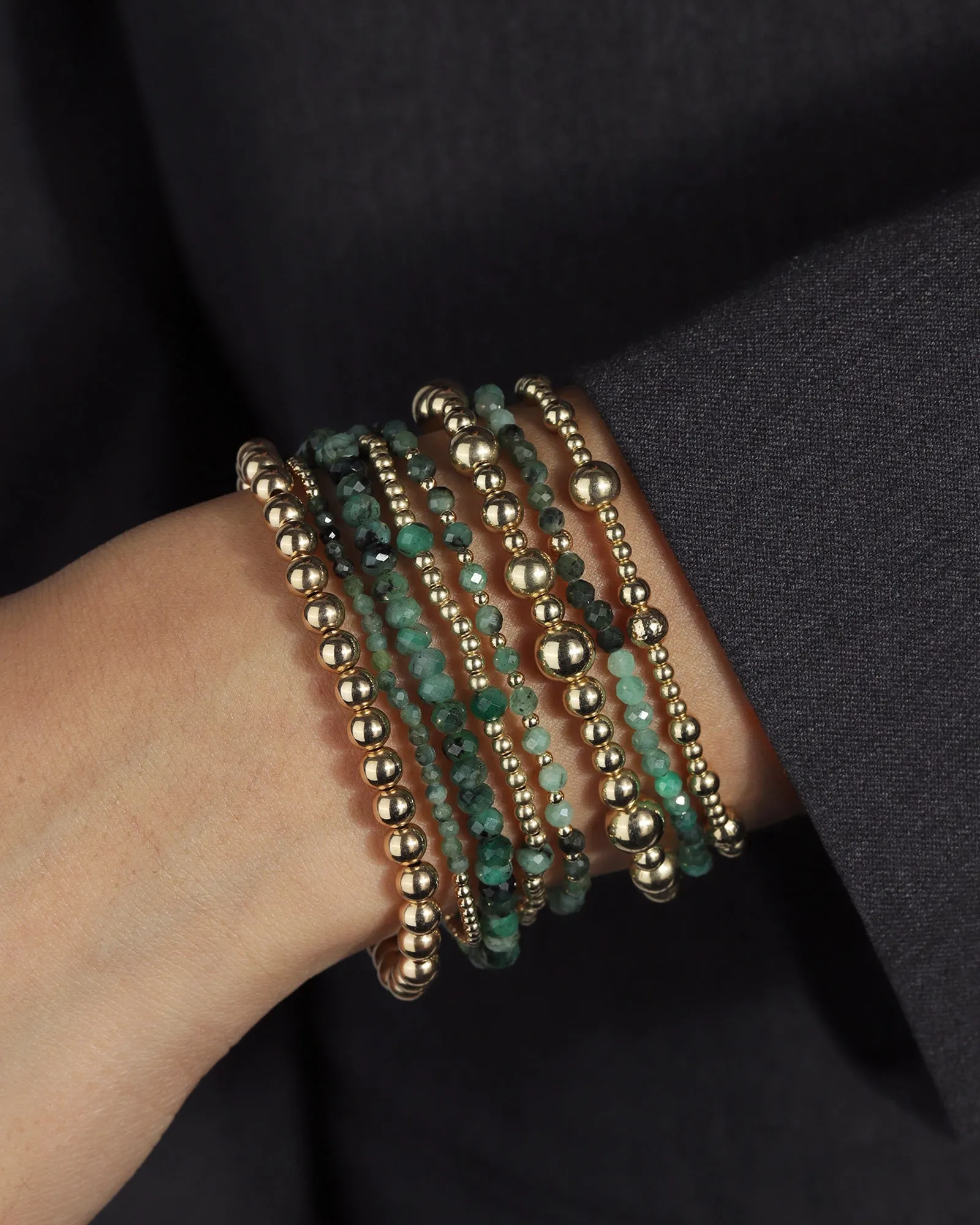 Beaded 7 Stone Bracelet | 2.5mm