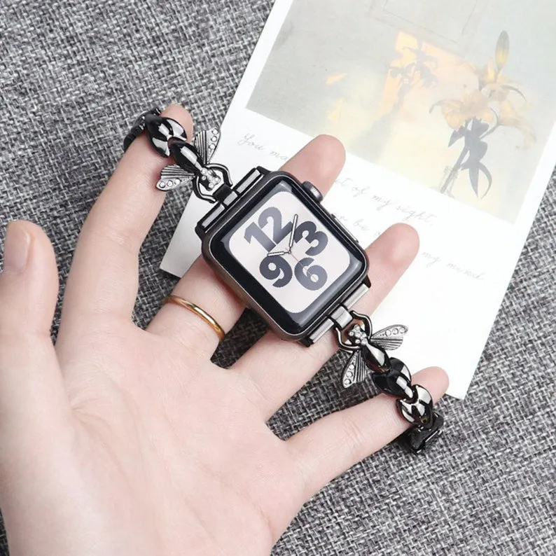Bee Apple Watch Band, Watch Band 38mm 40mm 42mm 44mm, Apple Watch Series 1 2 3 4 5 6 SE, Women Apple Watch Chain Bracelet Bands