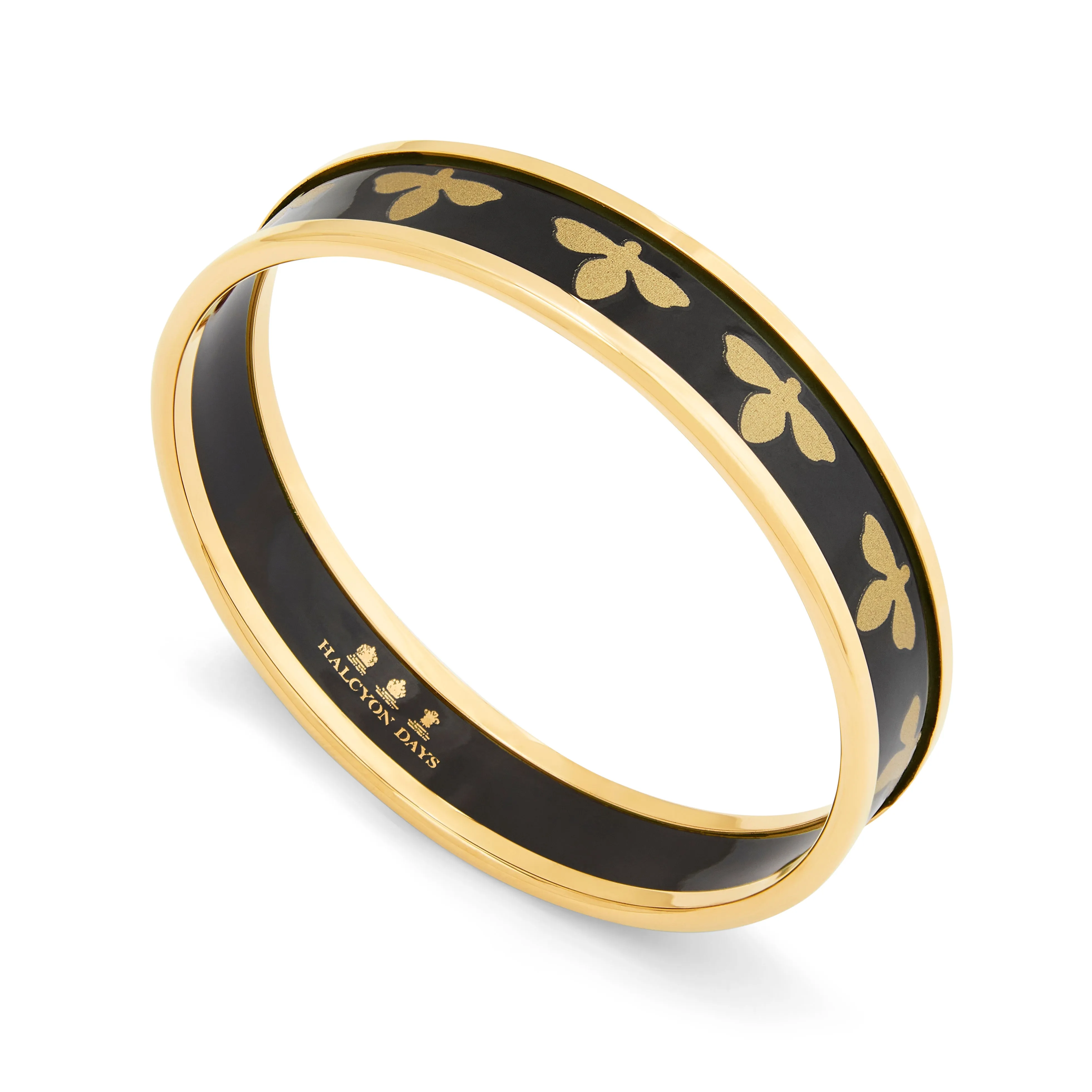 Bee Black & Gold Enamel Bangle
