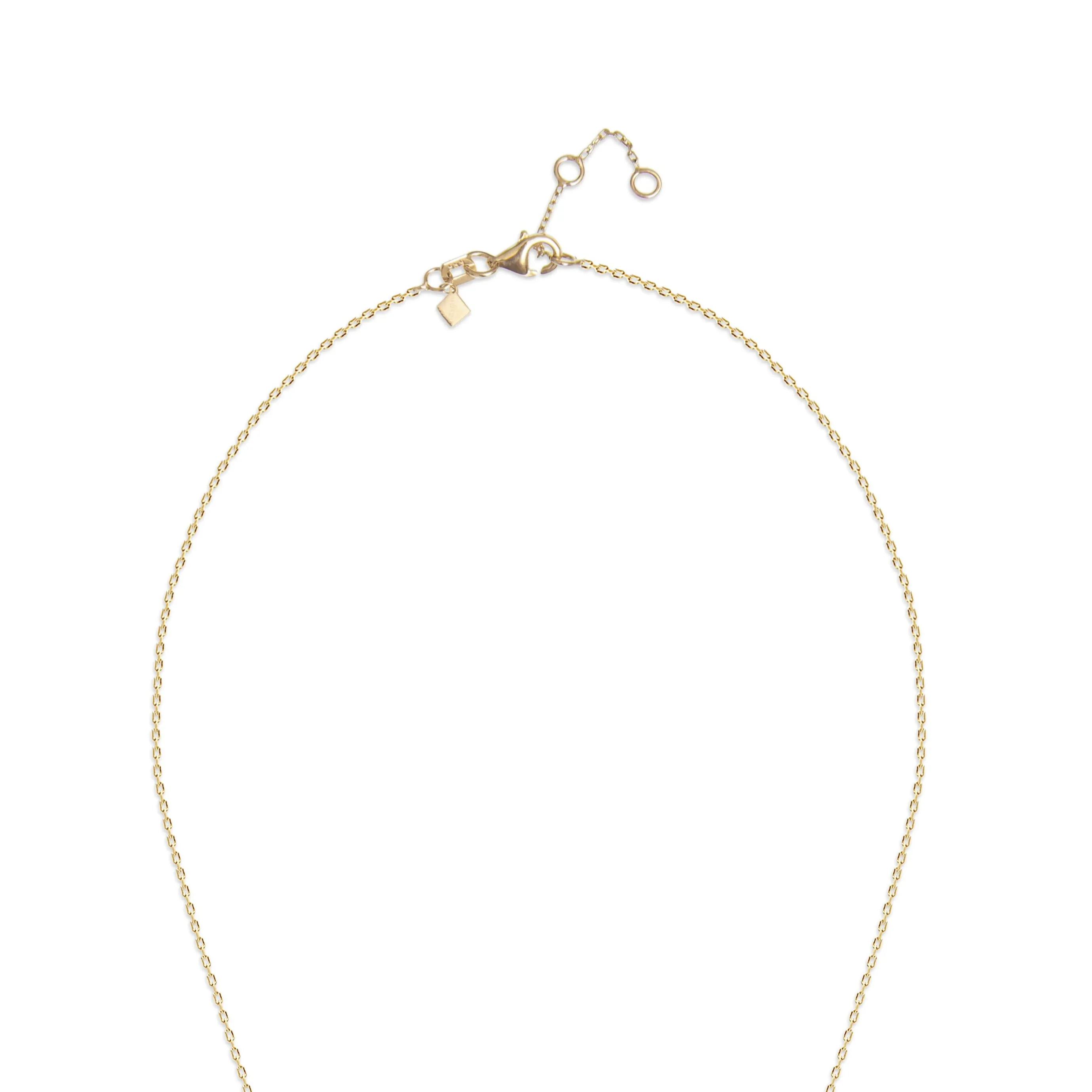 Bezel - Set Stone Feather Y Necklace - 14 karat gold necklace, zirconia stones