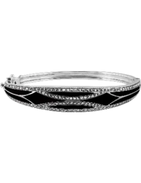 Black Enamel & Marcasite Bangle