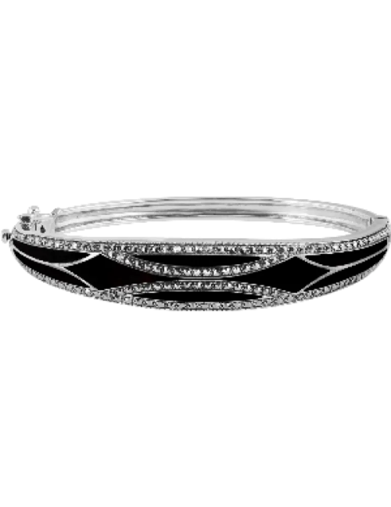 Black Enamel & Marcasite Bangle