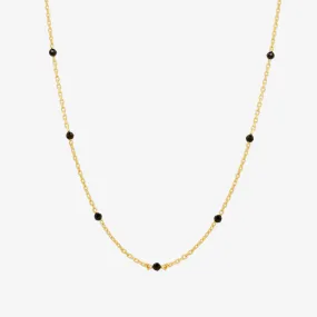 Black spinel relay necklace