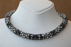 Black white necklace