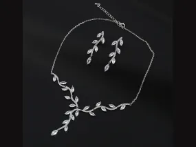 Bridal jewelry set, Wedding jewelry, Vine Necklace and Earrings